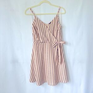Elegant Pink Striped Mini Dress
